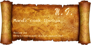 Manácsek Ibolya névjegykártya